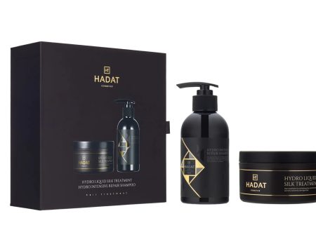 Hadat cosmetics Gift box Hydro Intensive Repair Shampoo And Hydro Liquid Silk Treatment – dovanų dėžutė šampūnas bei kaukė Hot on Sale