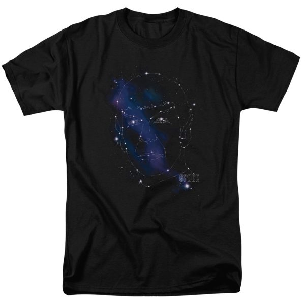 STAR TREK : SPOCK CONSTELLATIONS S\S ADULT 100% COTTON 18\1 T-SHIRT BLACK 5X on Sale