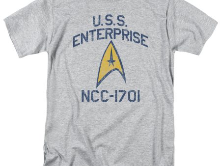 STAR TREK : COLLEGIATE ARCH S\S ADULT 100% COTTON 18\1 T-SHIRT Athletic Heather XL For Sale