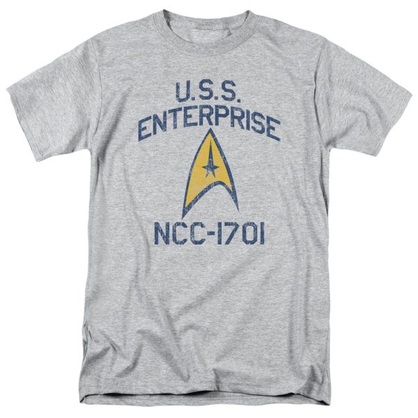 STAR TREK : COLLEGIATE ARCH S\S ADULT 100% COTTON 18\1 T-SHIRT Athletic Heather XL For Sale