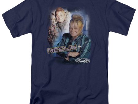 STAR TREK : NEELIX S\S ADULT 100% COTTON 18\1 T-SHIRT NAVY SM Discount